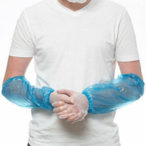 Disposable PE Plastic Arm Sleeves Cover with Elastic Cuff