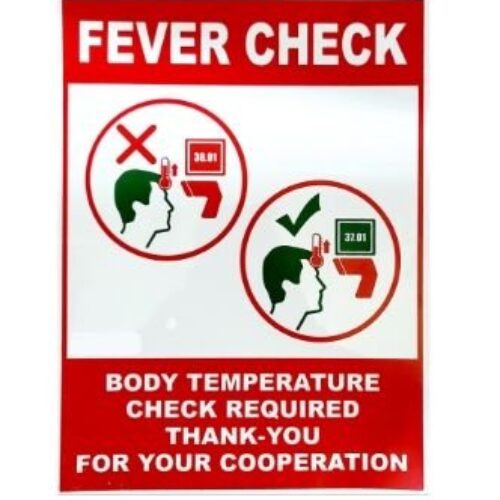 Fever Check – Body Temperature Check Required Sign