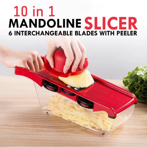 High Quality 10 In 1 Mandoline Slicer Vegetable Grater, Cutter with Stainless Steel Blades