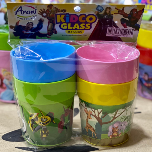 Pack Of 4 – Kids Glass With Printed Cartoon Characters