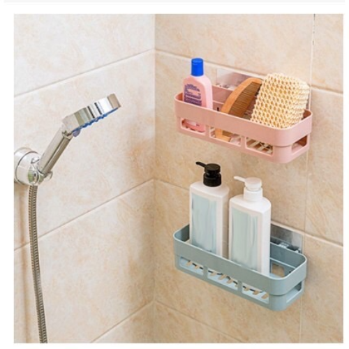 Plastic Storage Rack Self Adhesive Wall Storage Toilet Organizer