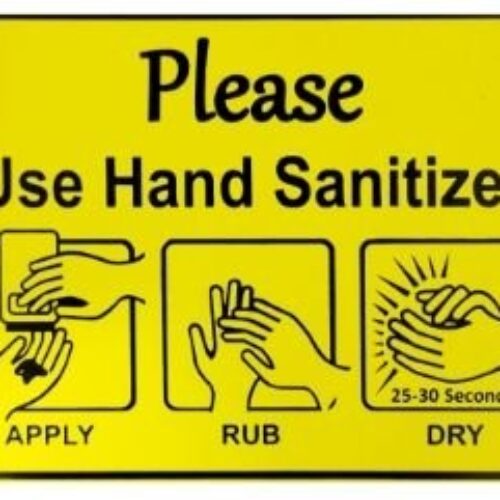 Please use hand sanitizer safety sign