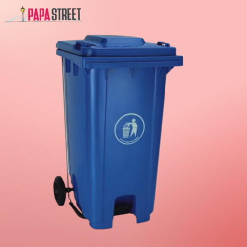 XDL 240U BLUE Plastic Pedal Dustbin with Wheel