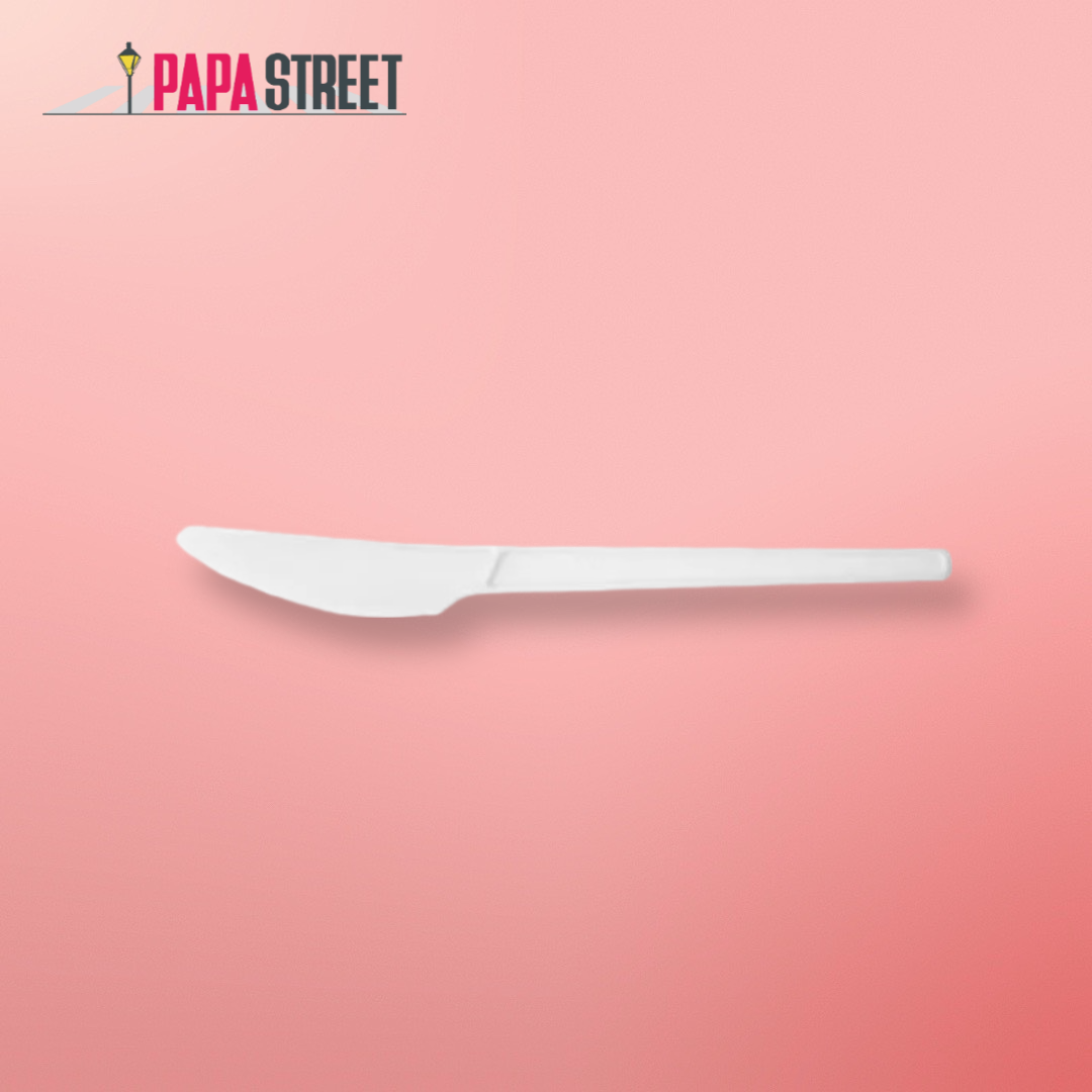 Disposable Plastic Knife Milky – Pack of 100 – Papa Street