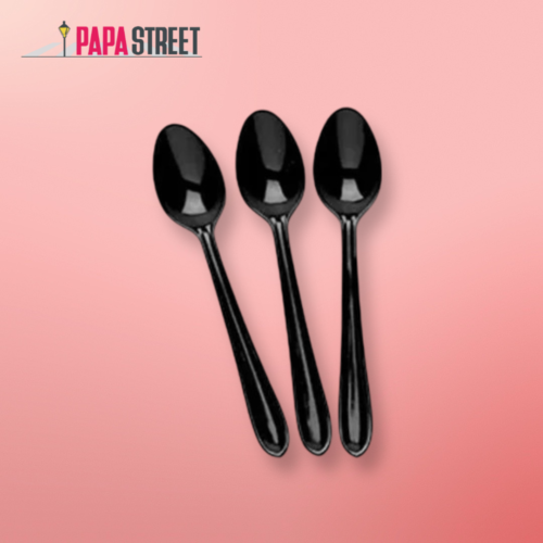 Disposable Plastic Spoon – Black Pack of 100