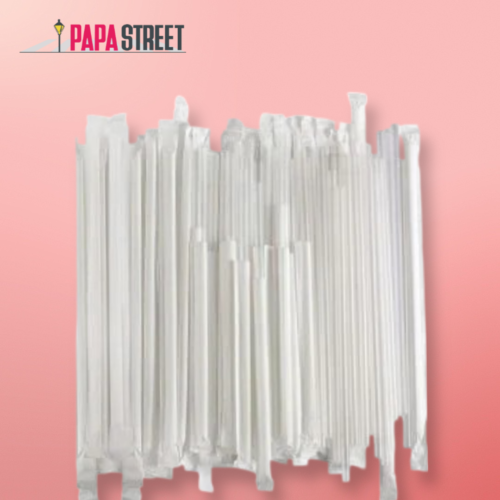 Disposable Plastic Drinking Straws – Individually Paper Wrapped